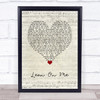 Michael Bolton Lean On Me Script Heart Song Lyric Wall Art Print