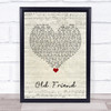 Michael Feinstein Old Friend Script Heart Song Lyric Wall Art Print