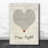 Ne-Yo Miss Right Script Heart Song Lyric Wall Art Print