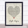 Panic! At The Disco High Hopes Script Heart Song Lyric Wall Art Print