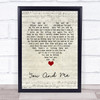 Penny And The Quarters You And Me Script Heart Song Lyric Wall Art Print