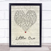 R. Hulme Little One Script Heart Song Lyric Wall Art Print