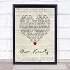 Randy Houser Our Hearts Script Heart Song Lyric Wall Art Print