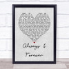 Heatwave Always And Forever Grey Heart Song Lyric Music Wall Art Print