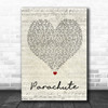 Cheryl Cole Parachute Script Heart Song Lyric Wall Art Print