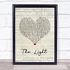 Disturbed The Light Script Heart Song Lyric Wall Art Print