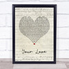 Little Mix Your Love Script Heart Song Lyric Wall Art Print