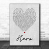 Hero Enrique Iglesias Grey Heart Song Lyric Music Wall Art Print