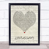 The Carters LOVEHAPPY Script Heart Song Lyric Wall Art Print