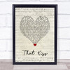 The Courteeners That Kiss Script Heart Song Lyric Wall Art Print