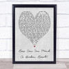 How Can You Mend A Broken Heart Al Green Grey Heart Song Lyric Music Wall Art Print