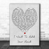 I Want To Hold Your Hand The Beatles Grey Heart Song Lyric Music Wall Art Print