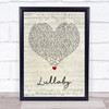 Andreya Triana Lullaby Script Heart Song Lyric Wall Art Print