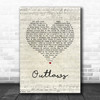 Green Day Outlaws Script Heart Song Lyric Wall Art Print