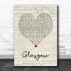 The Snuts Glasgow Script Heart Song Lyric Wall Art Print