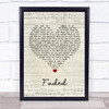 Alan Walker Faded Script Heart Song Lyric Wall Art Print