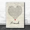 Heather Small Proud Script Heart Song Lyric Wall Art Print