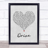 Incubus Drive Grey Heart Song Lyric Music Wall Art Print