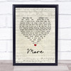 Andy Williams More Script Heart Song Lyric Wall Art Print