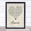 Lady Antebellum Home Script Heart Song Lyric Wall Art Print