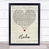 Liam Gallagher Halo Script Heart Song Lyric Wall Art Print