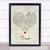 Tilian True Script Heart Song Lyric Wall Art Print