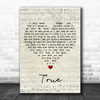 Tilian True Script Heart Song Lyric Wall Art Print