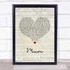 Nathan Grisdale Mum Script Heart Song Lyric Wall Art Print