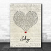 Sonique Sky Script Heart Song Lyric Wall Art Print