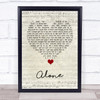 Heart Alone Script Heart Song Lyric Print