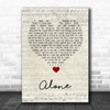 Heart Alone Script Heart Song Lyric Print