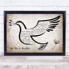 Joe Cocker You Are So Beautiful Vintage Dove Bird Song Lyric Wall Art Print