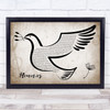 Maroon 5 Memories Vintage Dove Bird Song Lyric Wall Art Print