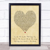 Mayday Parade You Be The Anchor That Keeps My Feet On The Ground, Vintage Heart Song Lyric Wall Art Print