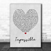 James Arthur Impossible Grey Heart Song Lyric Music Wall Art Print