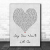 James Arthur Say You Won't Let Go Grey Heart Song Lyric Music Wall Art Print
