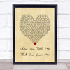 Diana Ross When You Tell Me That You Love Me Vintage Heart Song Lyric Wall Art Print