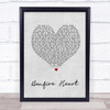 James Blunt Bonfire Heart Grey Heart Song Lyric Music Wall Art Print