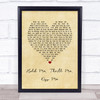 Gloria Estefan Hold Me, Thrill Me, Kiss Me Vintage Heart Song Lyric Wall Art Print