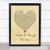 Barry Manilow I Made It Through The Rain Vintage Heart Song Lyric Wall Art Print