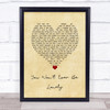 Andy Griggs You Won't Ever Be Lonely Vintage Heart Song Lyric Wall Art Print