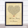 Chris Rea Tell Me There's A Heaven Vintage Heart Song Lyric Wall Art Print