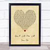 Jamie Lawson Don't Let Me Let You Go Vintage Heart Song Lyric Wall Art Print
