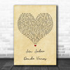 Darkiel Sin Saber Donde Vamos Vintage Heart Song Lyric Wall Art Print