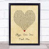 Raphael Saadiq Skyy, Can You Feel Me Vintage Heart Song Lyric Wall Art Print