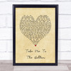 The Cadillac Three Take Me To The Bottom Vintage Heart Song Lyric Wall Art Print