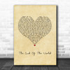 Billie Eilish The End Of The World Vintage Heart Song Lyric Wall Art Print