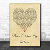 David Bowie When I Live My Dream Vintage Heart Song Lyric Wall Art Print