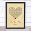 David Guetta feat. Kelly Rowland When Love Takes Over Vintage Heart Song Lyric Wall Art Print