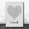 Kane Brown Work Grey Heart Song Lyric Music Wall Art Print